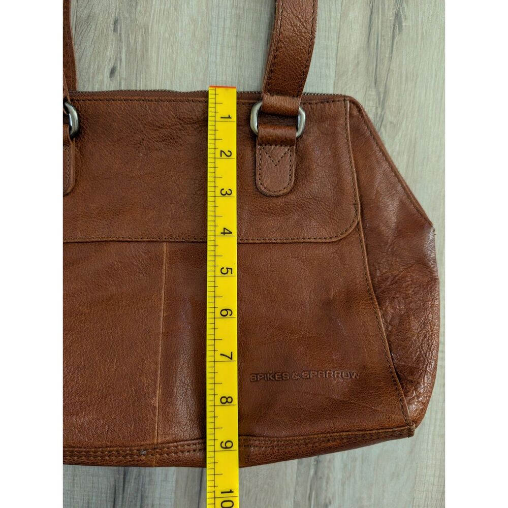 Spikes & Sparrow Leather Shoulder Bag Brown Cognac (B8) - Picture 12 of 12